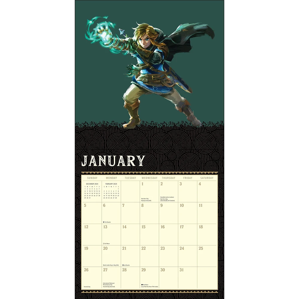 Legend Of Zelda Wall 2025 Calendar