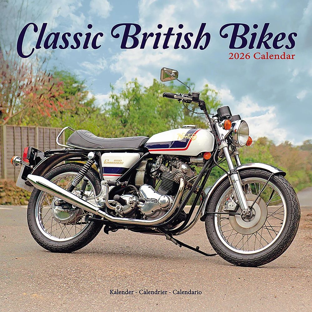 Classic British Bikes 2026 Wall Calendar