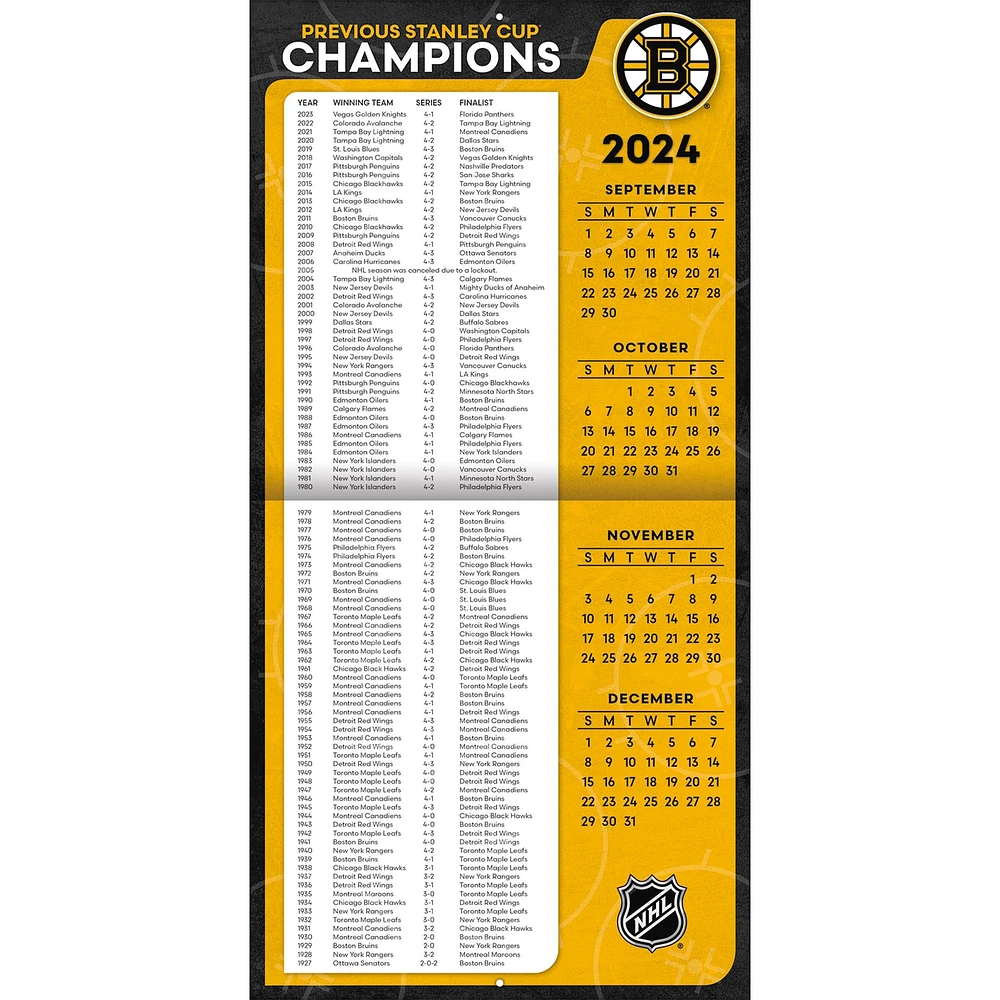 NHL Boston Bruins Mini 2025 Calendar