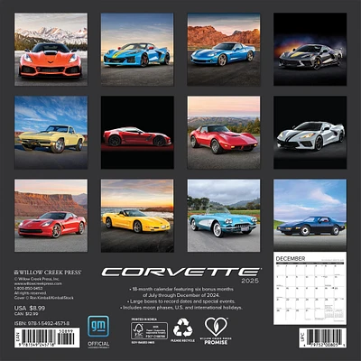 Corvette Mini 2025 Calendar - Online Exclusive