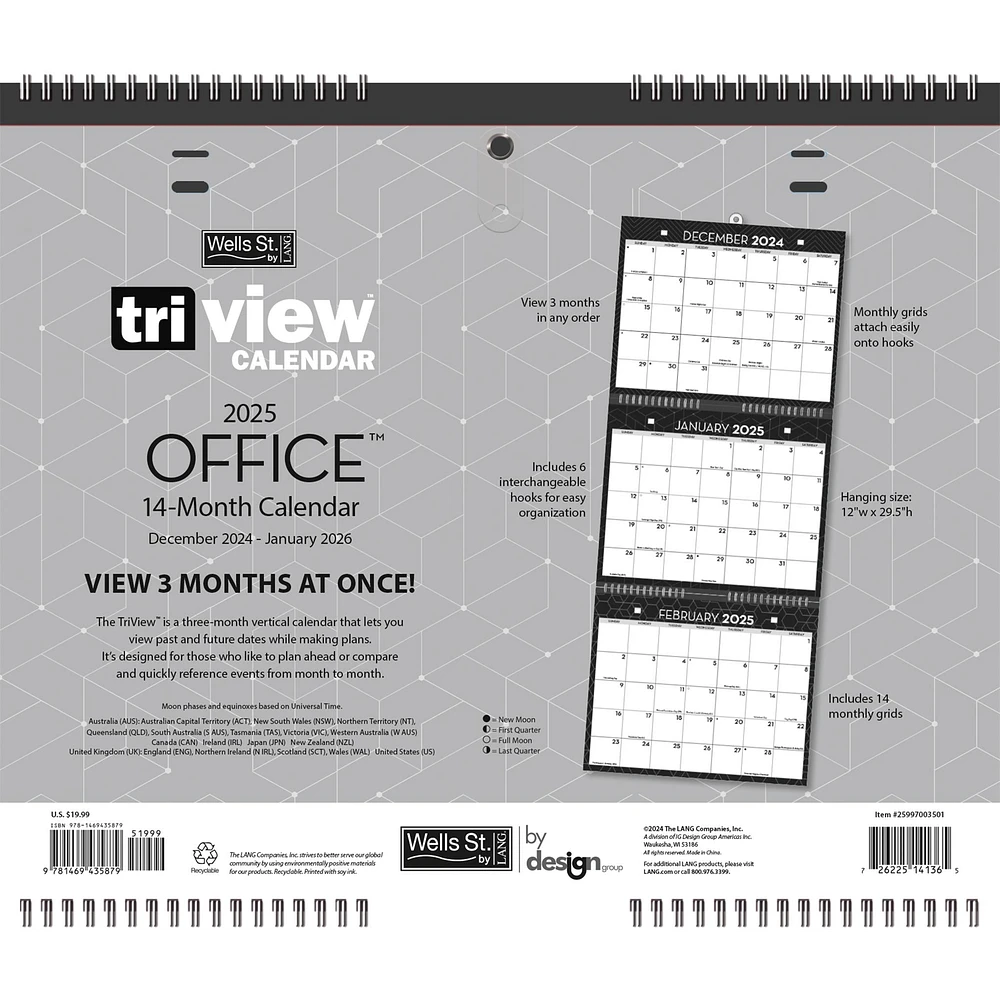 Office Triview Wall 2025 Calendar