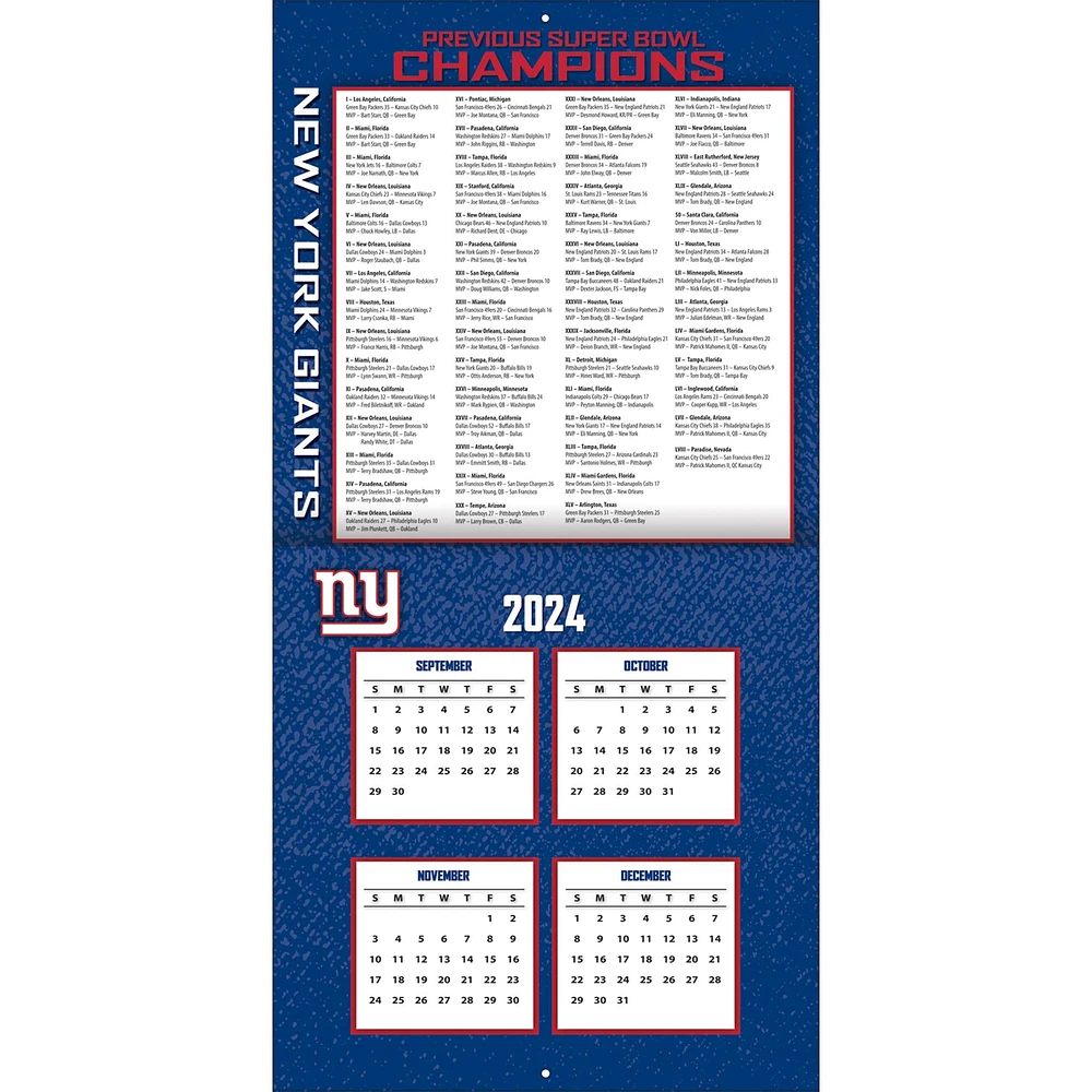 NFL New York Giants Wall 2025 Calendar - Online Exclusive