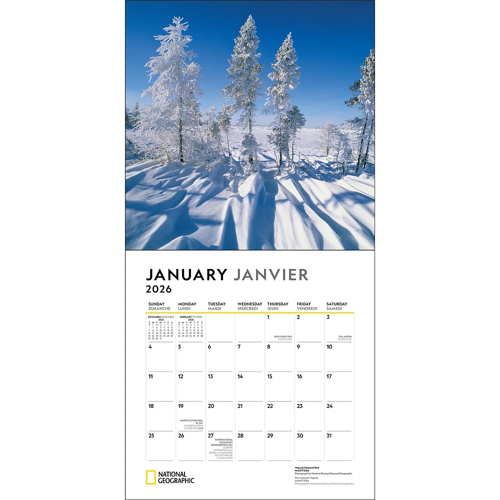 National Geographic Canada 2026 Wall Calendar