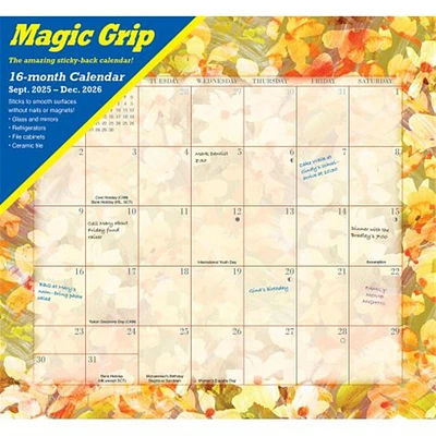 Floral Jumbo Magic Grip 2025-2026 Wall Calendar