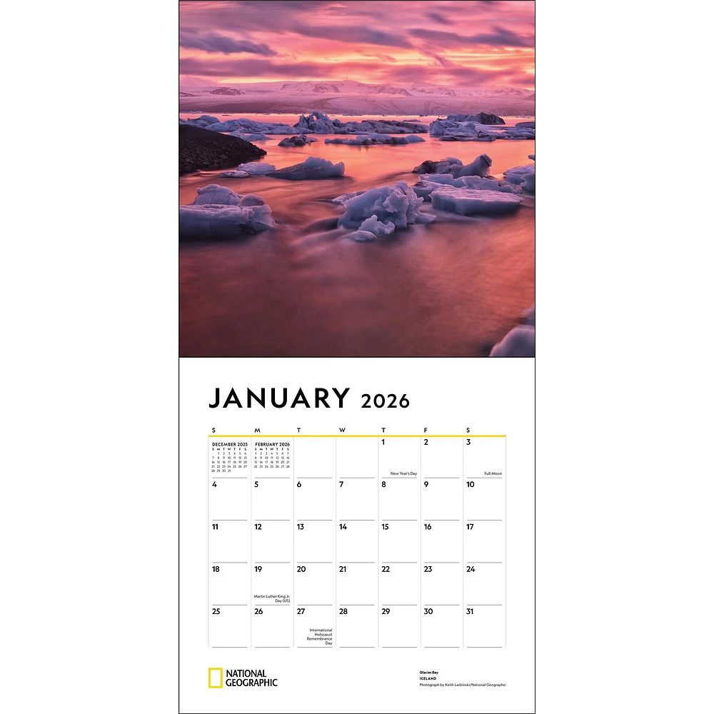 National Georgraphic Most Beautiful Places 2026 Wall Calendar