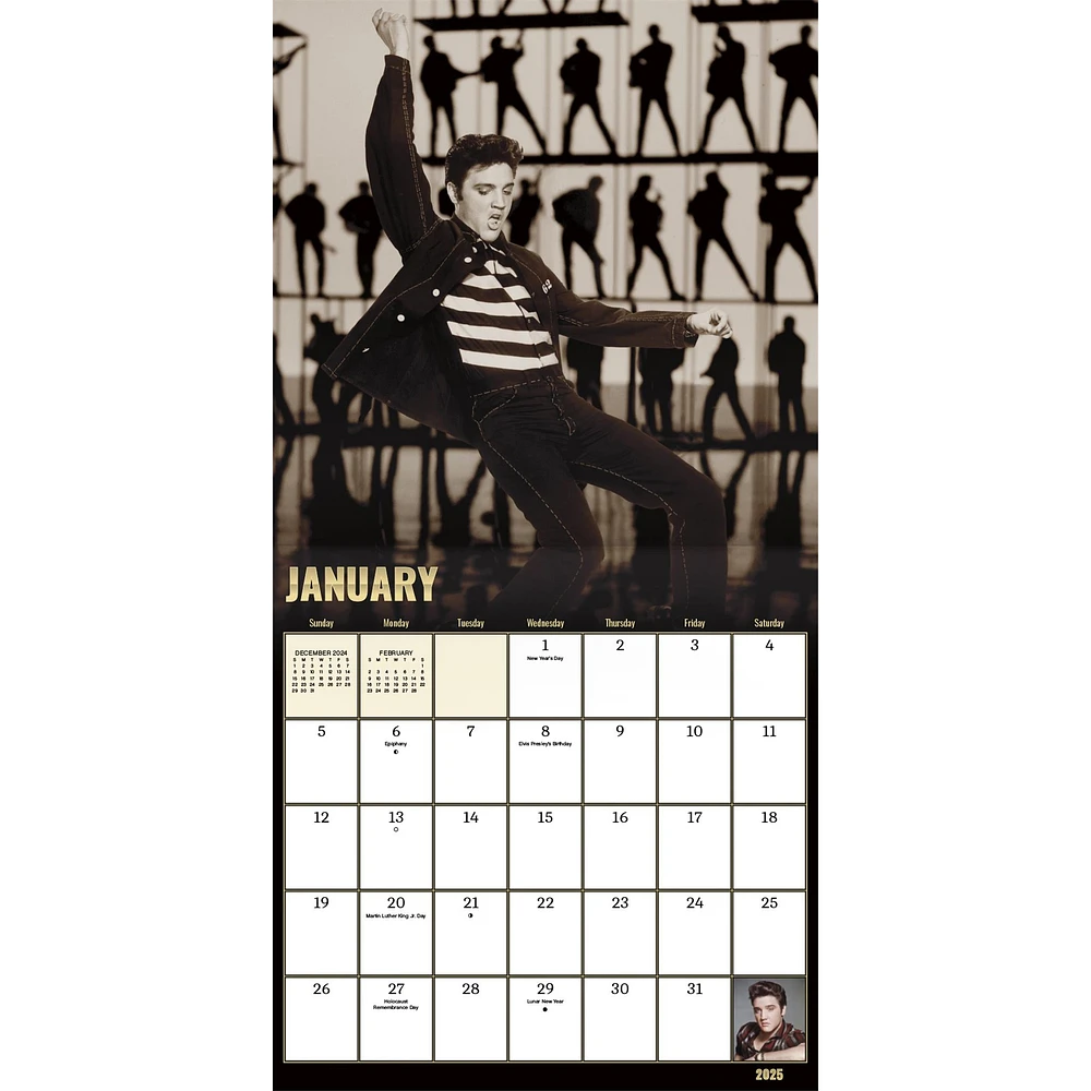 Elvis Presley Mini 2025 Calendar