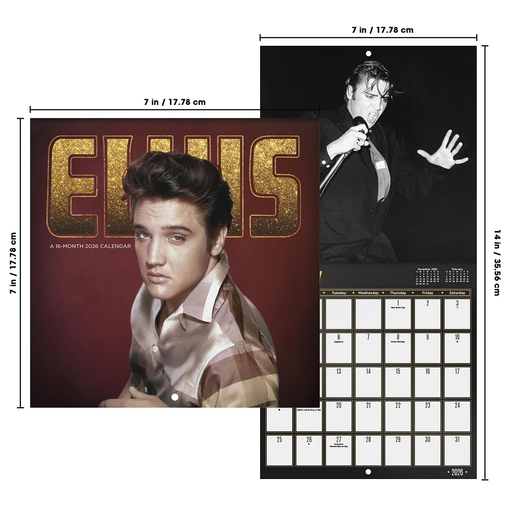 Elvis Presley 2026 Mini Calendar