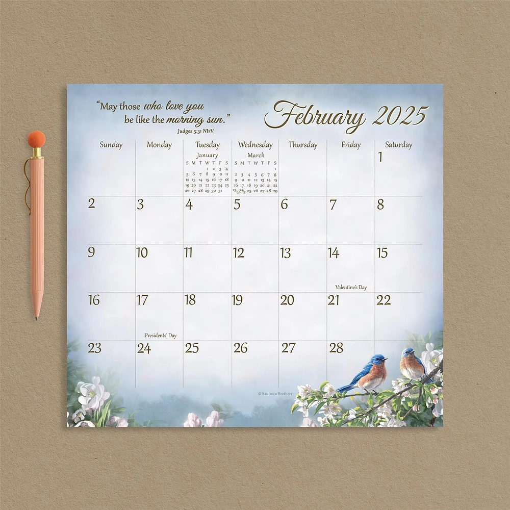 Songbirds Of Faith Magnetic Mini 2025 Calendar - Online Exclusive