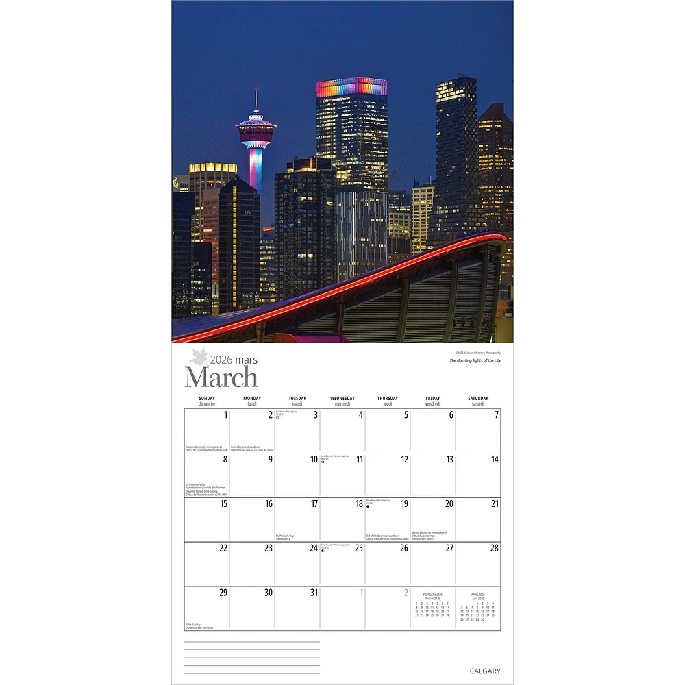 Calgary 2026 Wall Calendar