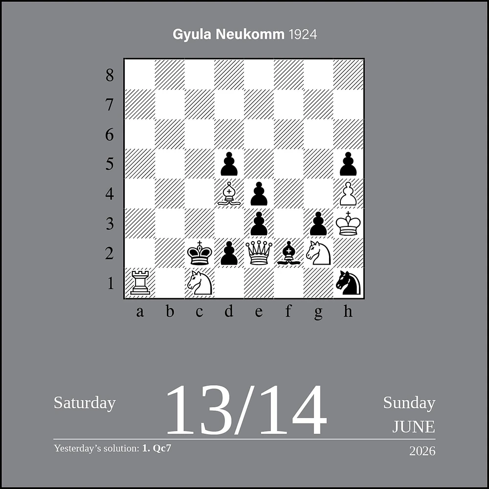 Chess 2026 Box Calendar