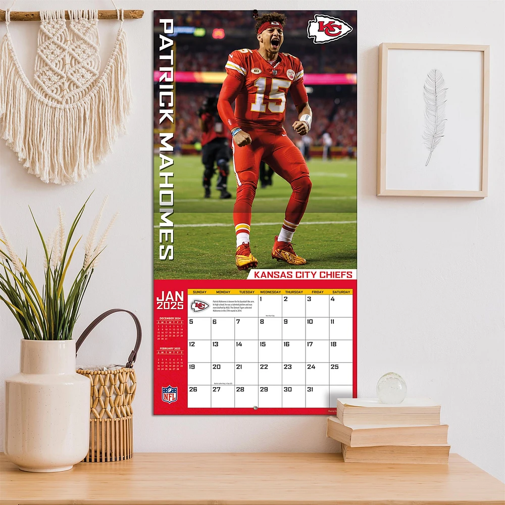 NFL Patrick Mahomes Kansas City Chiefs Wall 2025 Calendar