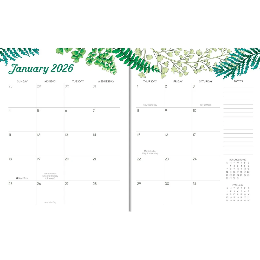 Greenery 2026 Monthly Planner - Calendar - Online Exclusive