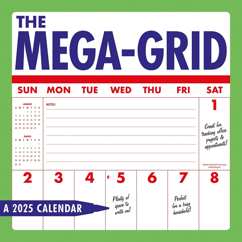 Mega Grid Wall 2025 Calendar