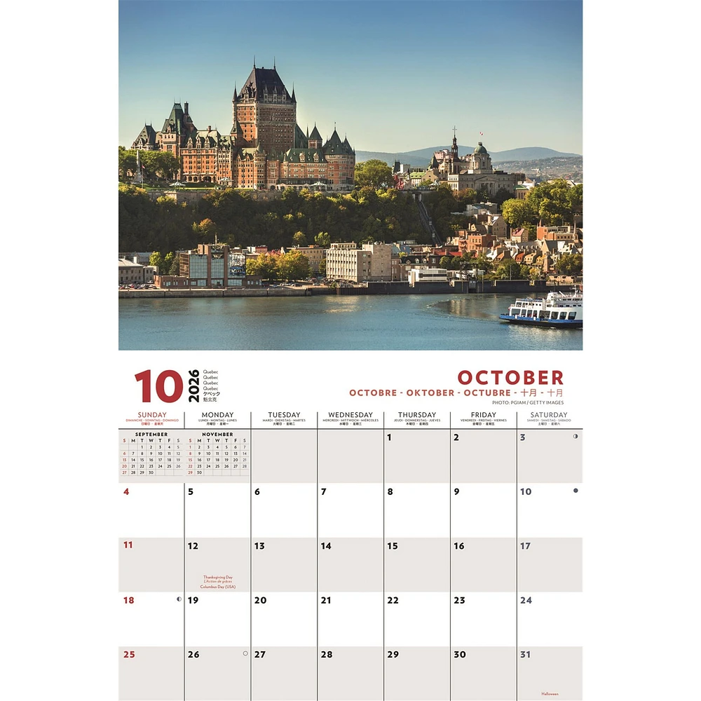 Canada Multi Language 2026 Wall Calendar