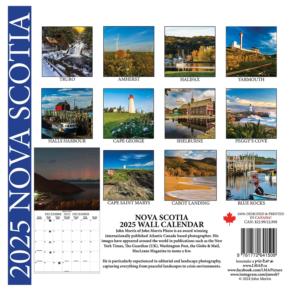 Nova Scotia Wall 2025 Calendar