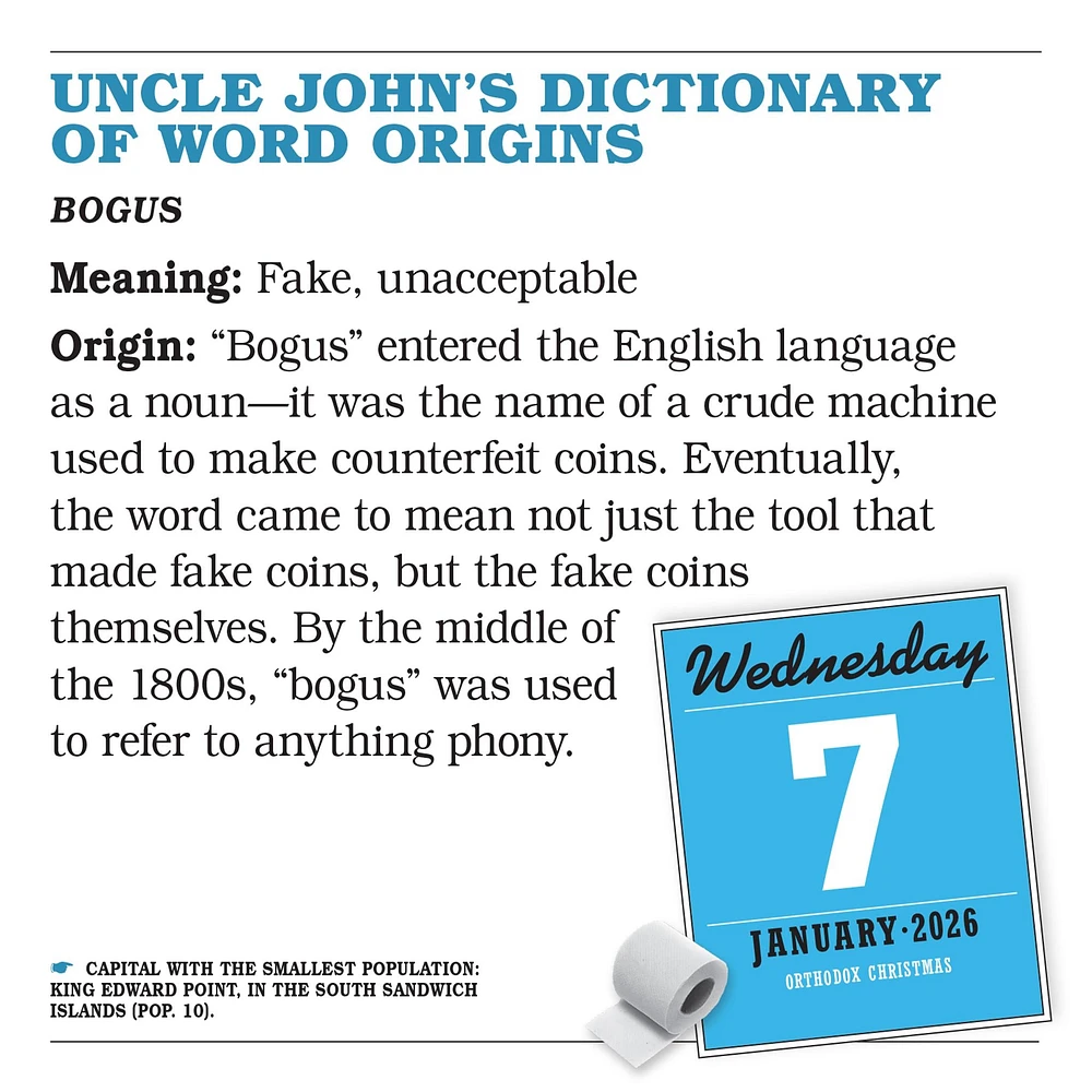 Uncle Johns Bathroom Reader 2026 Box Calendar