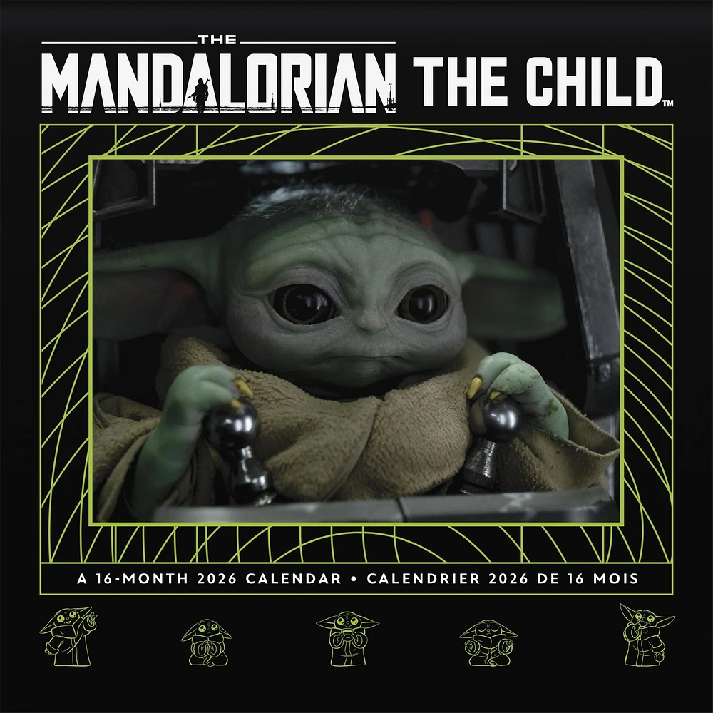Star Wars Mandalorian Grogu Bilingual 2026 Mini Calendar