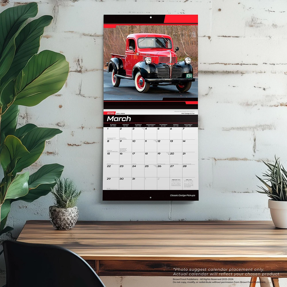 Classic Dodge Pickups 2026 Wall Calendar - Online Exclusive