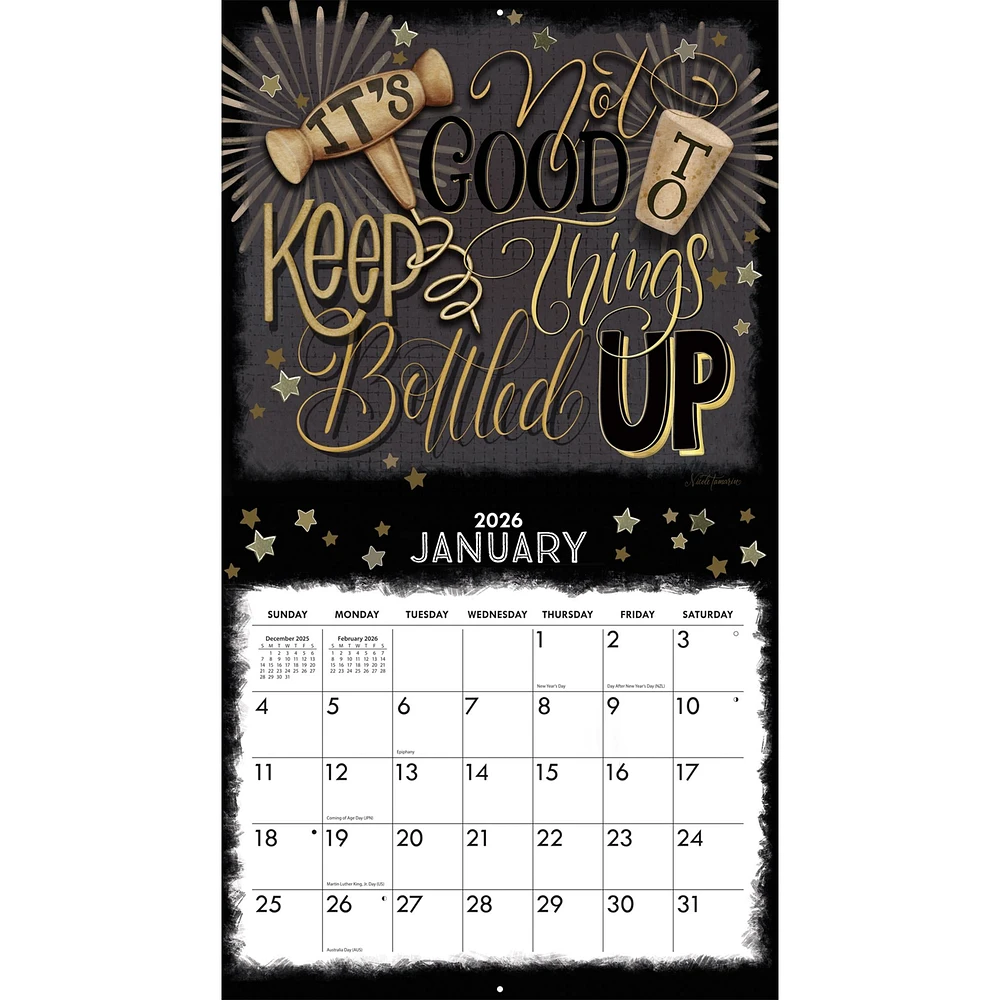 Happy Hour 2026 Deluxe Wall Calendar