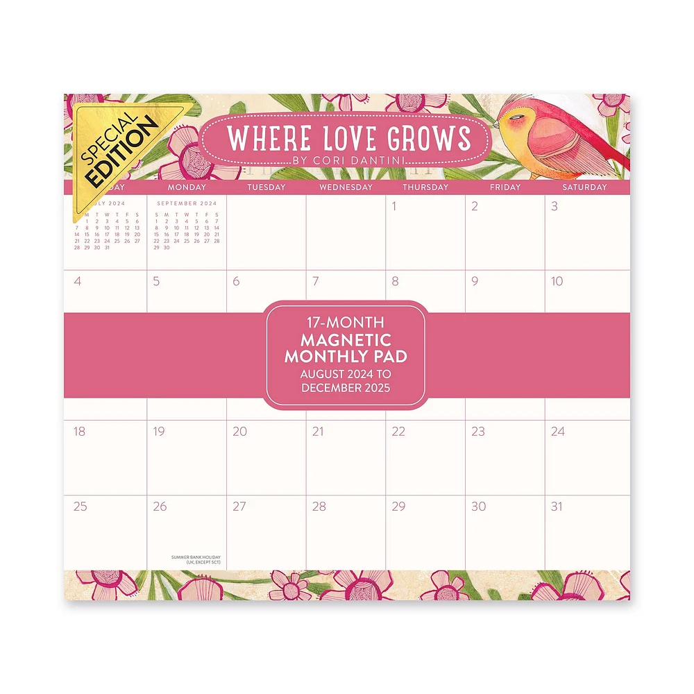 Where Love Grows Magnetic Pad Mini Exclusive 2025 Calendar