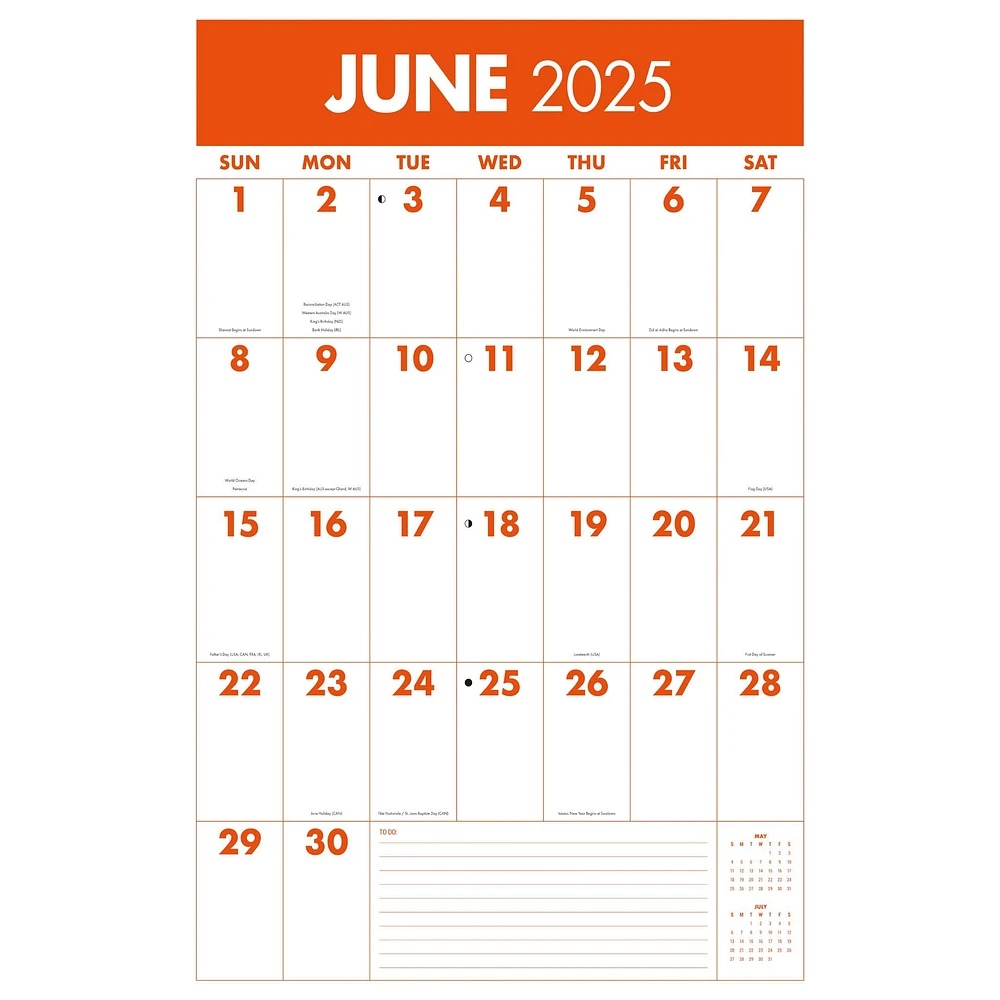 Mammoth Grid Oversized Poster 2025 Calendar