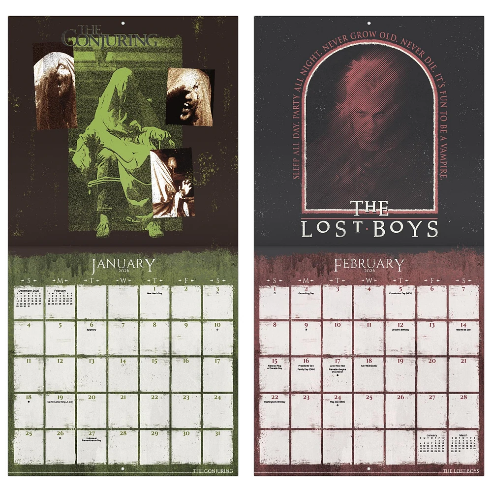 Horror Collection 2026 Wall Calendar