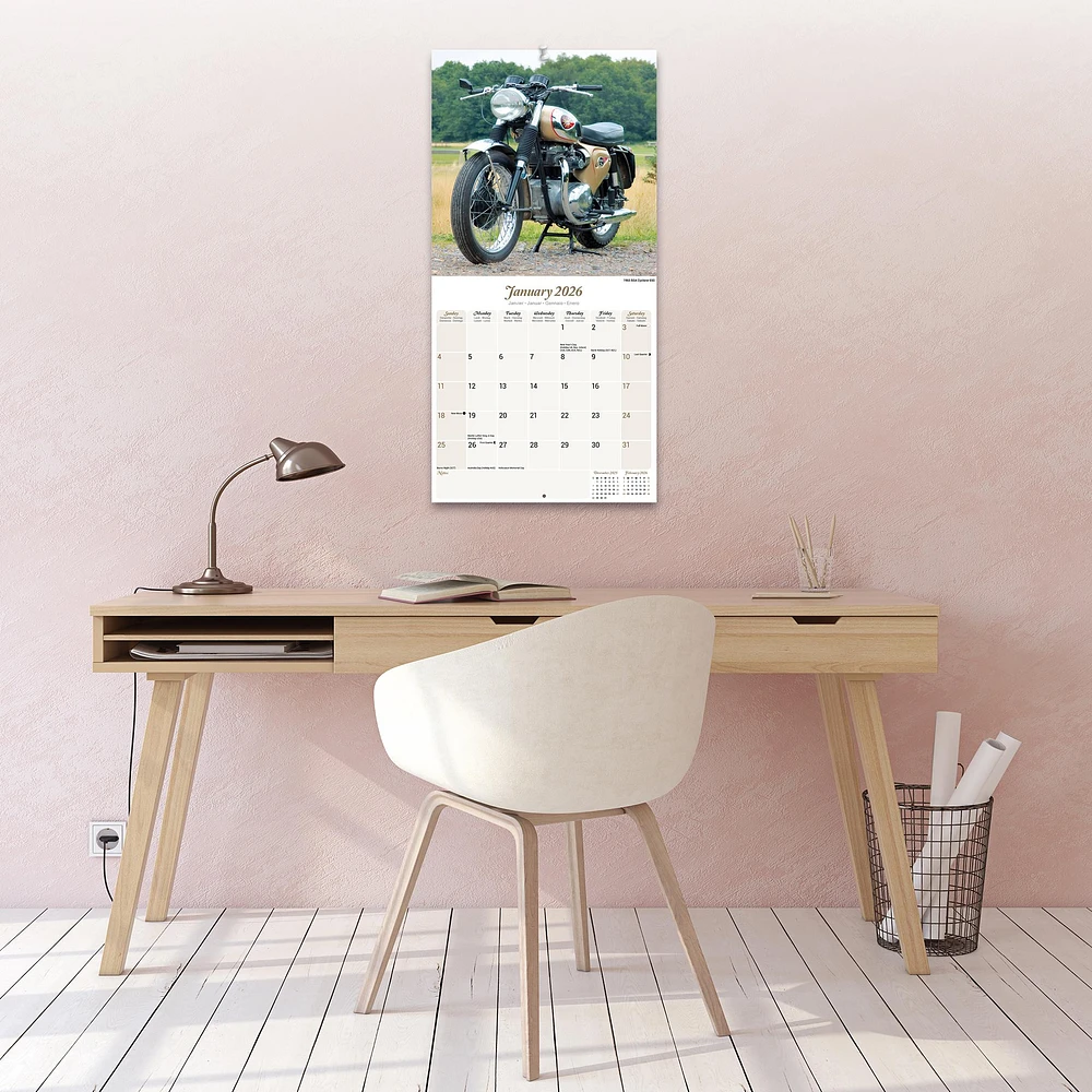 Classic British Bikes 2026 Wall Calendar