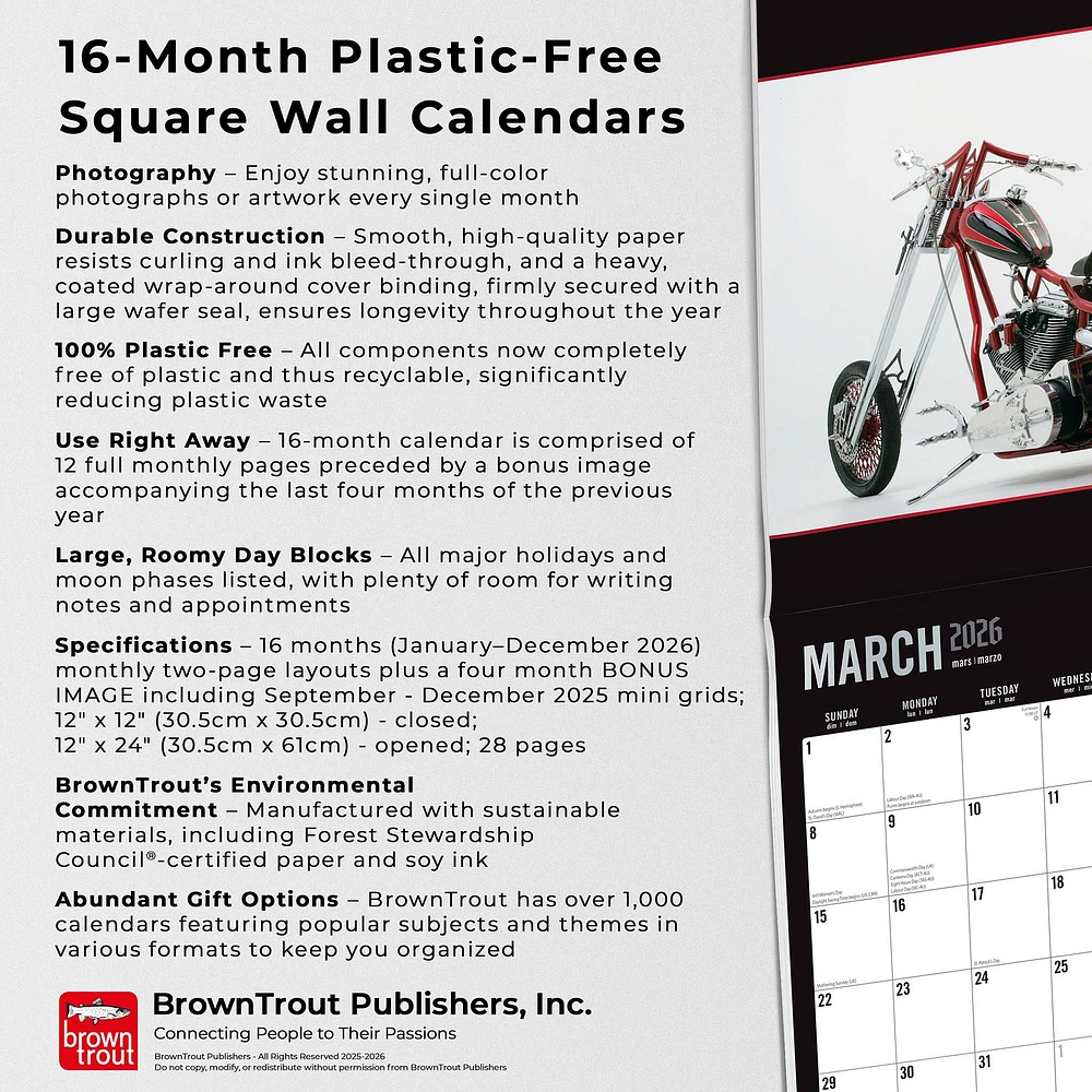 Orange County Choppers 2026 Wall Calendar - Online Exclusive