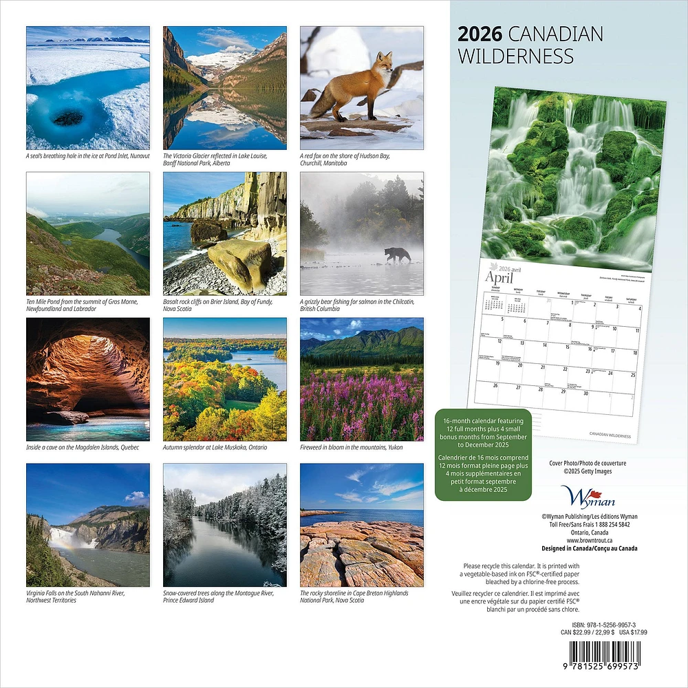 Canadian Wilderness 2026 Wall Calendar - Online Exclusive