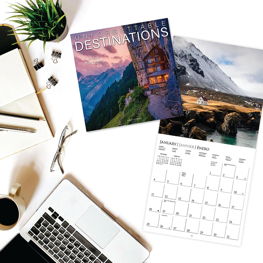 Unforgettable Destinations 2026 Wall Calendar - Online Exclusive