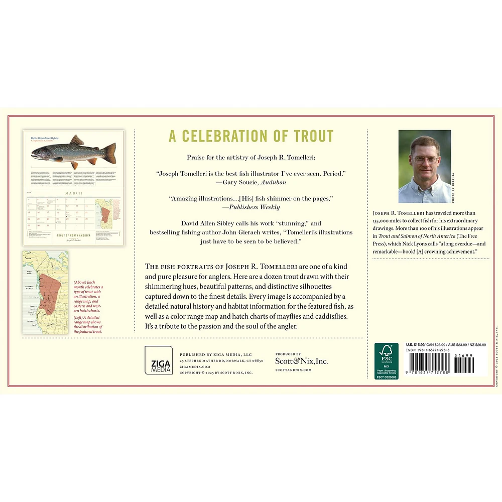 Trout Of North America 2026 Wall Calendar