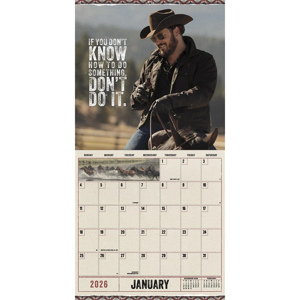 Yellowstone Rip Wheeler 2026 Wall Calendar - Online Exclusive