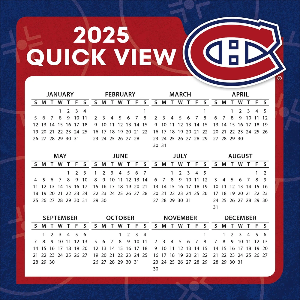 NHL Montreal Canadiens Box 2025 Calendar