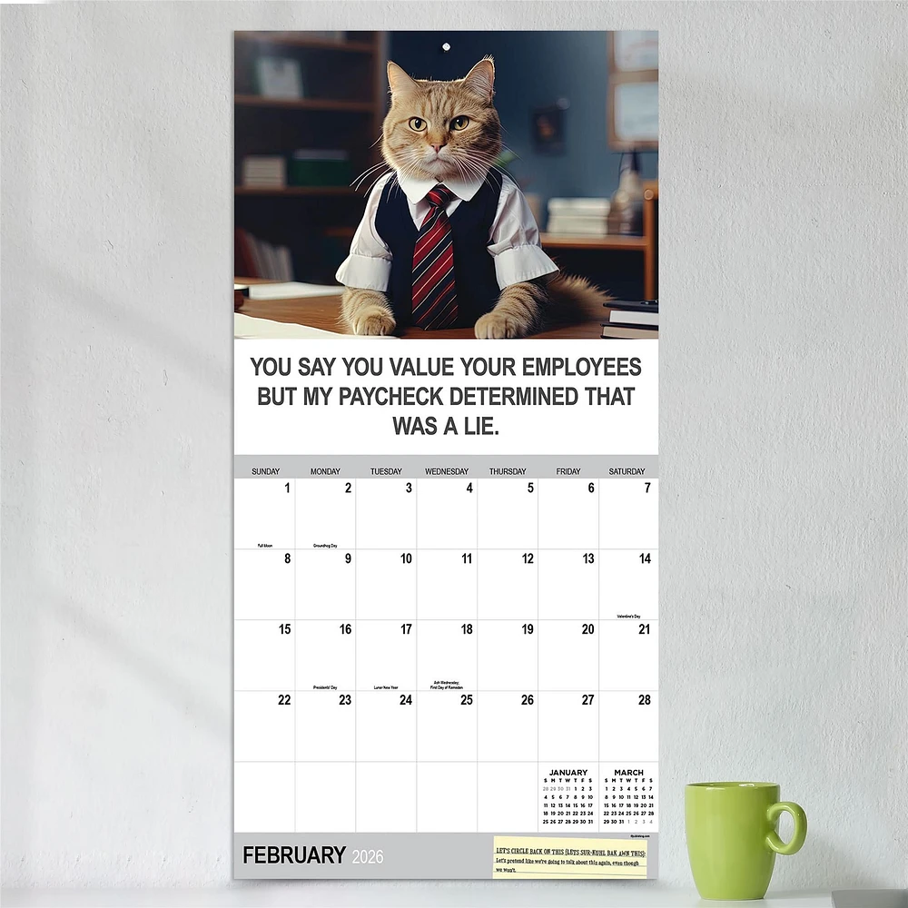 Corporate Cats 2026 Wall Calendar
