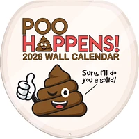 Poo Happens Die Cut 2026 Wall Calendar