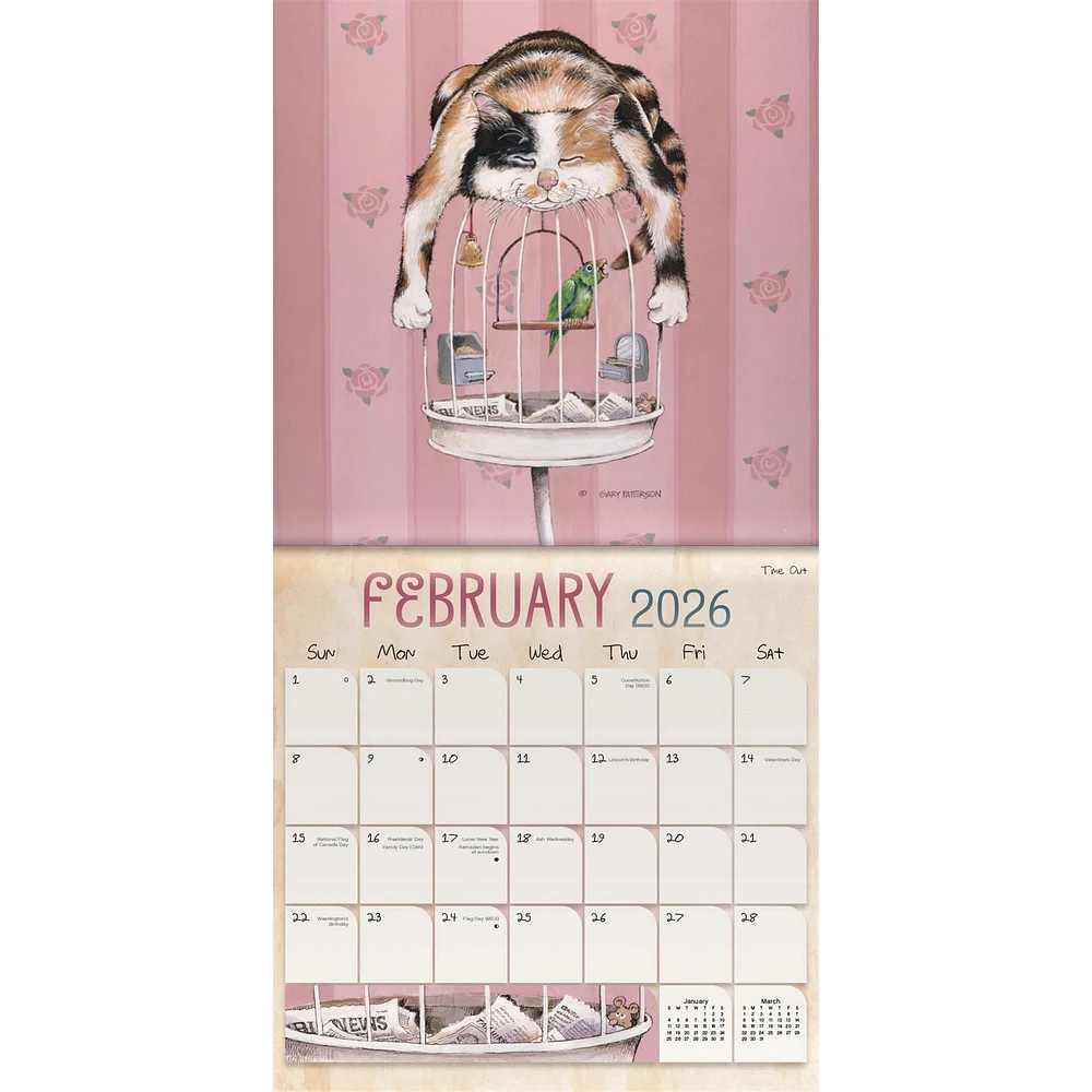 Gary Patterson Cats 2026 Mini Calendar
