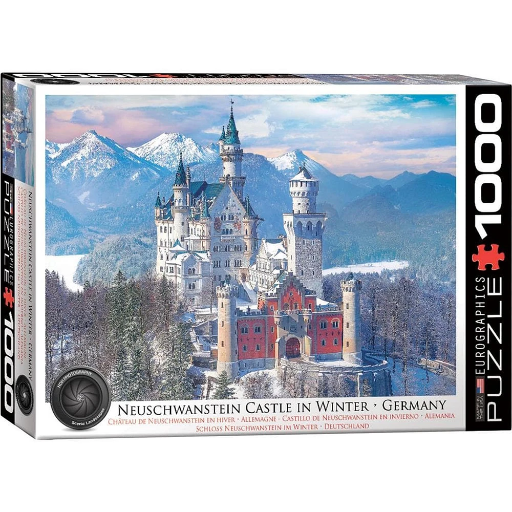 Neuschwanstein Castle in Winter 1000 Piece Puzzle