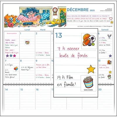 Agenda Familial Wall 2025 Calendar (French)