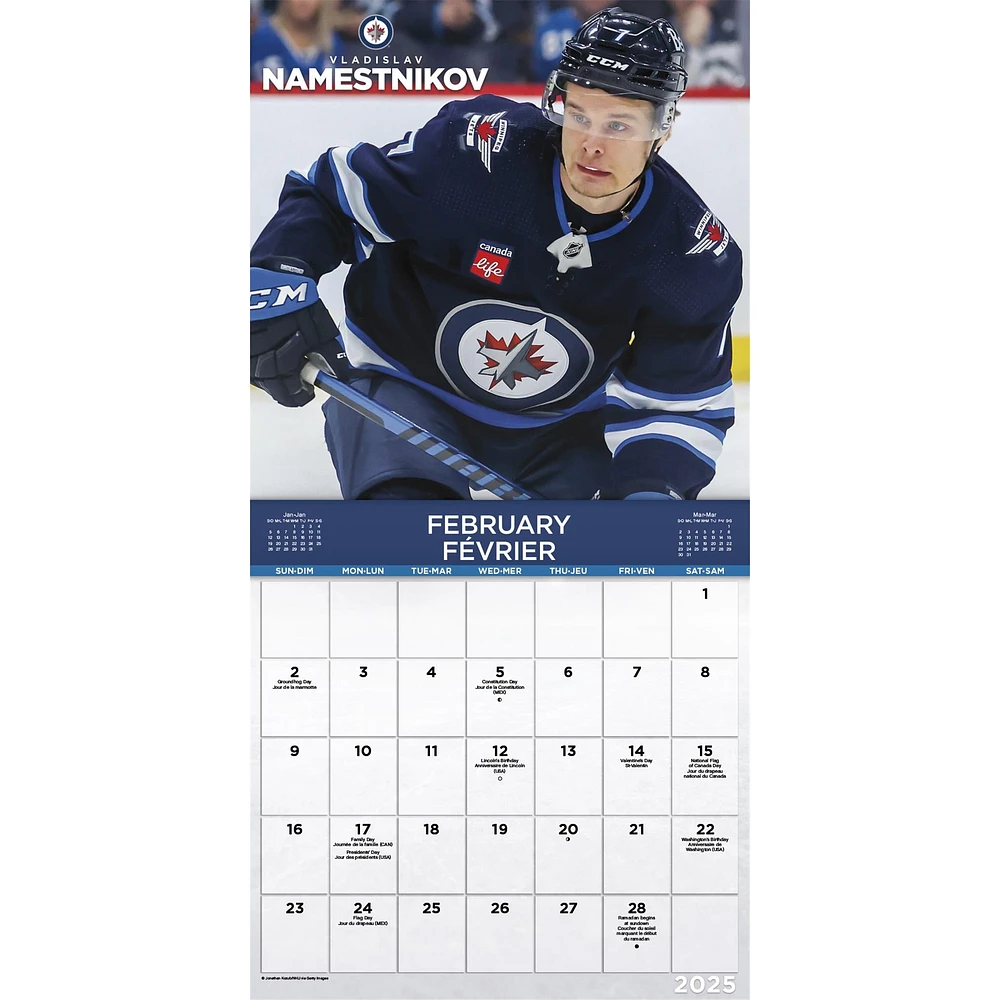 NHL Winnipeg Jets Bilingual Wall 2025 Calendar