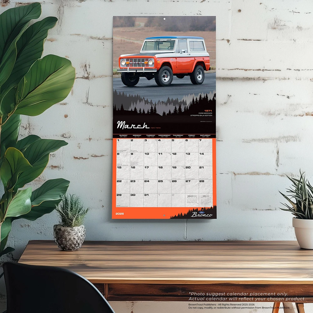 Ford Bronco 2026 Wall Calendar