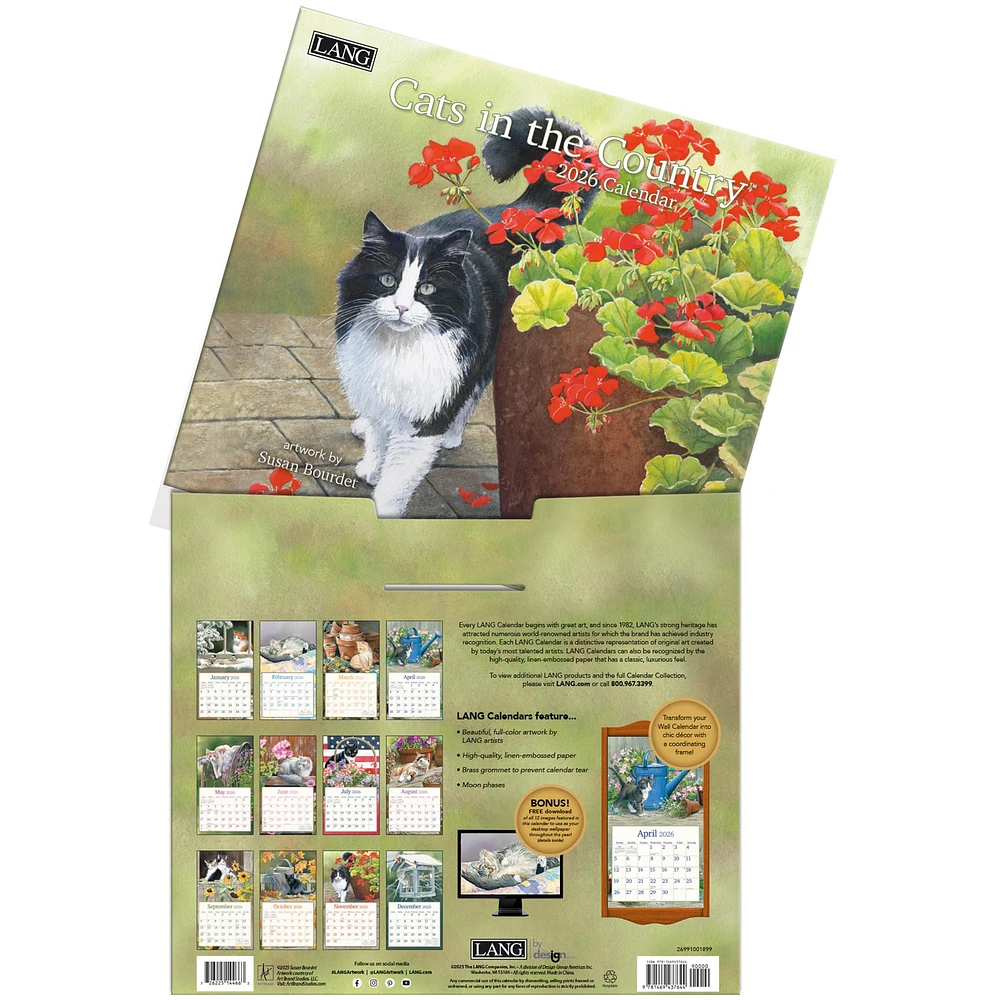 Cats In The Country 2026 Deluxe Wall Calendar