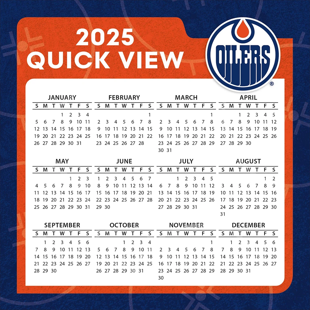 NHL Edmonton Oilers Box 2025 Calendar