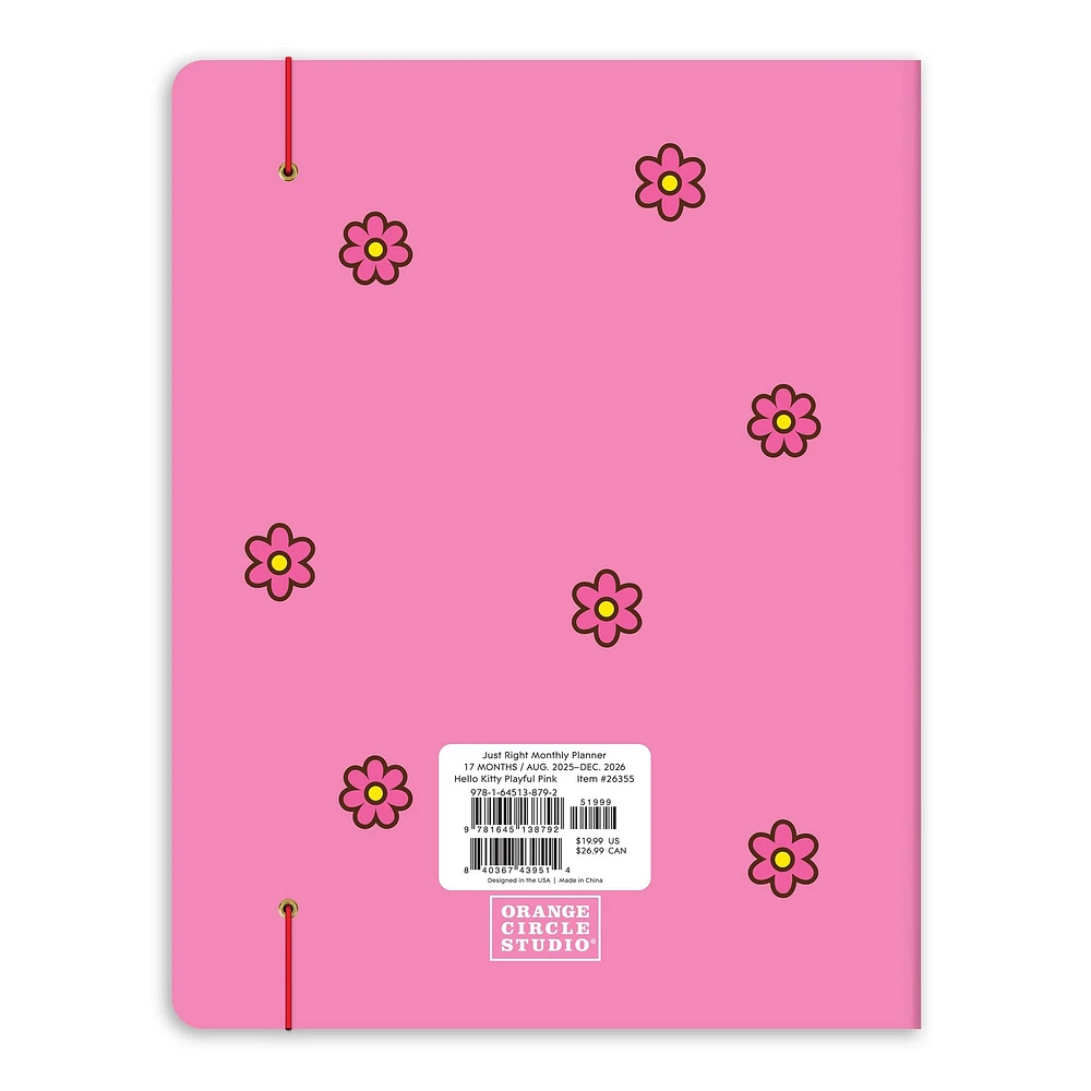 Hello Kitty Playful Pink Just Right 2025-2026 Monthly Planner Calendar - Online Exclusive