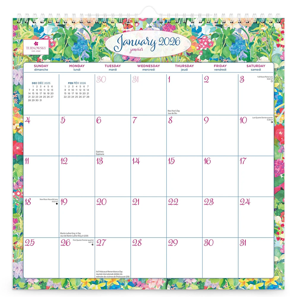 Turnowsky House Bilingual 2026 Wall Calendar