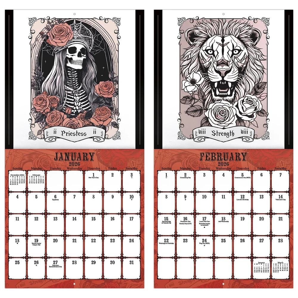 Tarot - Skulls & Roses 2026 Wall Calendar - Online Exclusive
