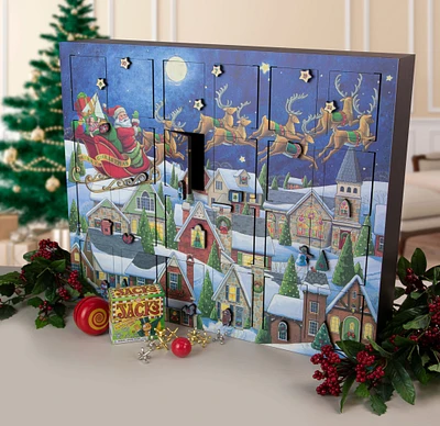 Santas Sleigh Musical Wooden Advent Calendar - FINAL SALE