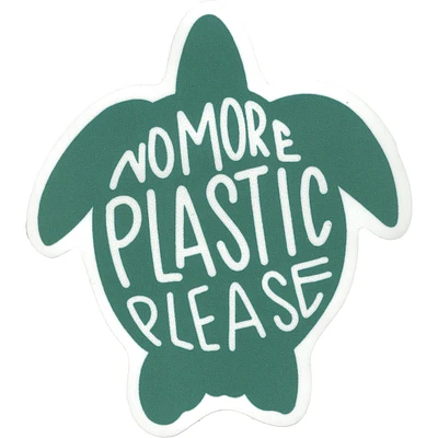 No More Plastic Please Vinyl Sticker - FINAL SALE