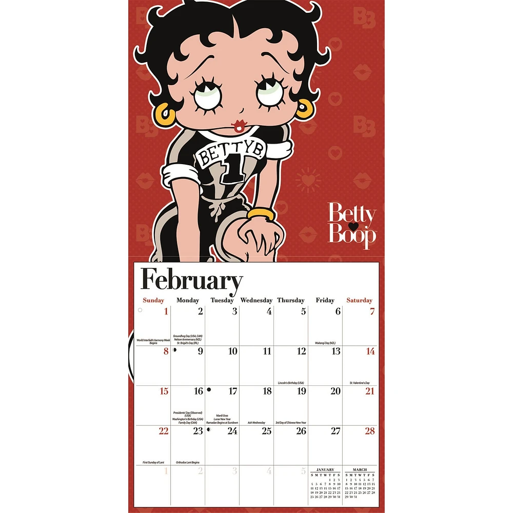 Betty Boop 2026 Mini Calendar