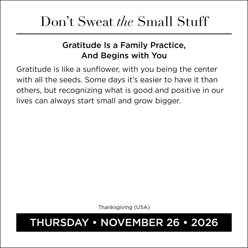 Don't Sweat The Small Stuff 2026 Box Calendar