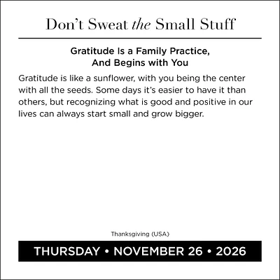 Don't Sweat The Small Stuff 2026 Box Calendar
